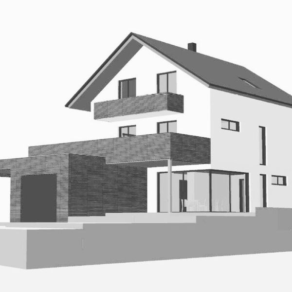 Individuell geplantes Einfamilienhaus in Holzständerbauweise mit zwei WE als 
Effizienzhaus 40plus in Kisslegg

- Entwurf
- Bauantrag
- Werkplanung
- Energieberatung
- KFW Fördermittel und Baubegleitung